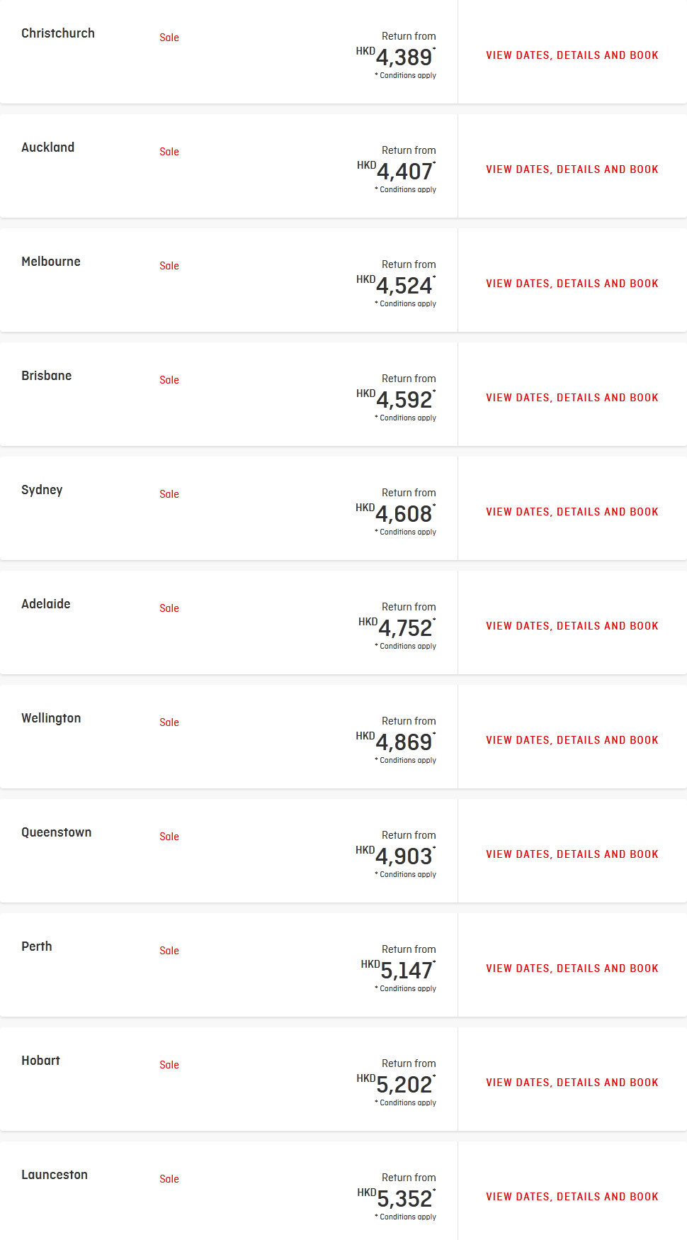 Qantas Economy Fares (1) 19 Nov 2020