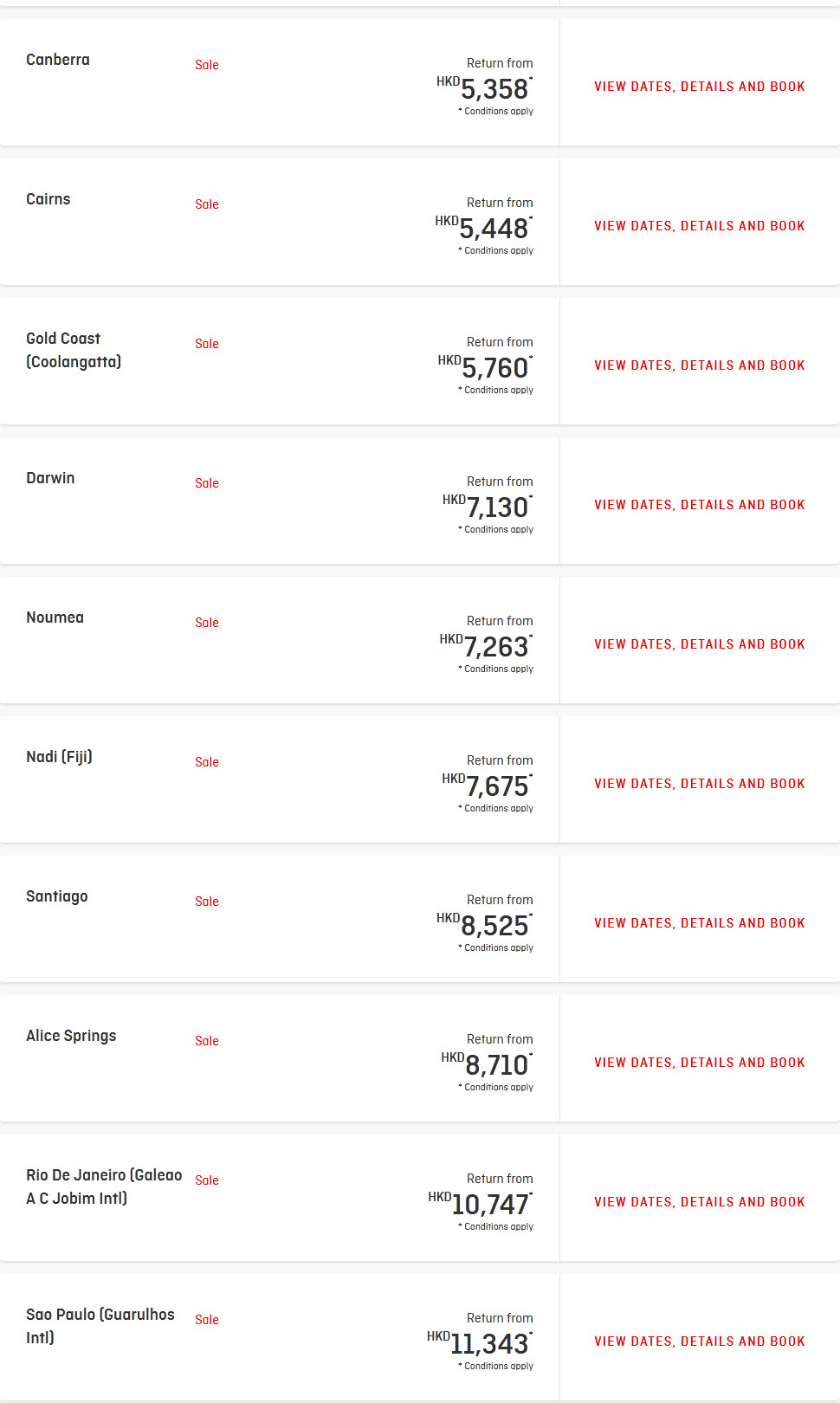 Qantas Economy Fares (2) 19 Nov 2020