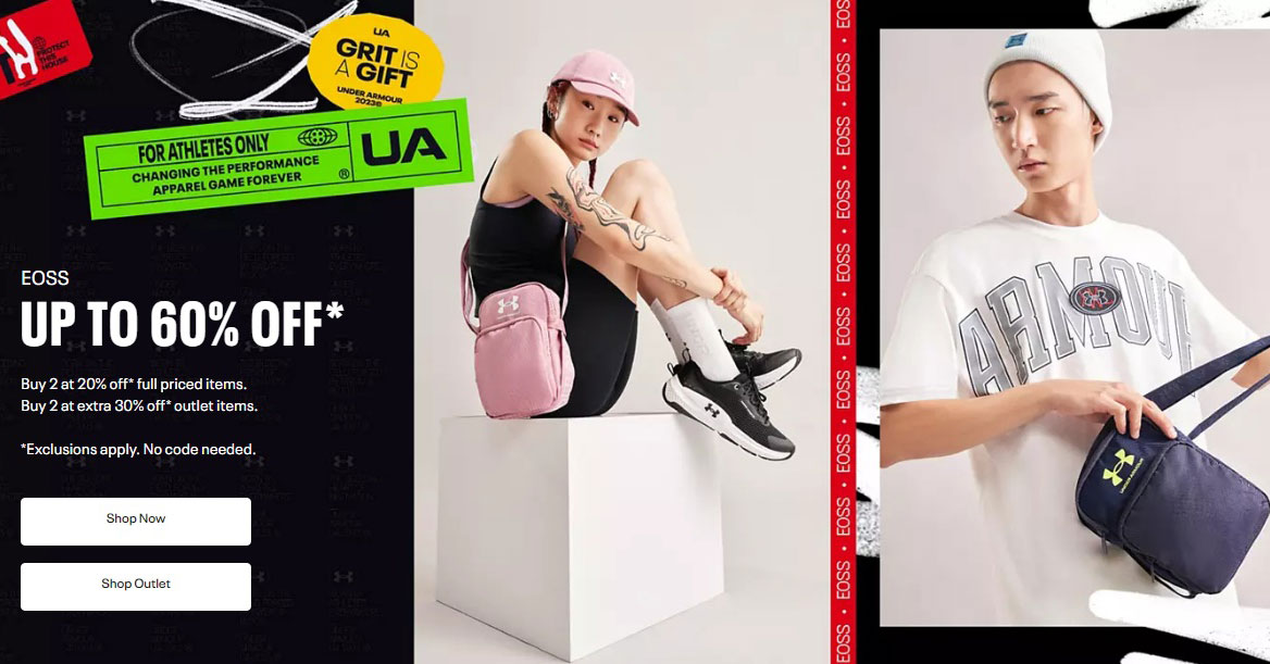 Under Armour End of Season Sale Up to 60 Off, buy 2 get 30 off Hot HK Deals